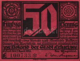 Német Birodalom/Weimari Köztársaság/Erfurt 1921. 50Pf (5x) 5 klf db, teljes sor T:I,I- kis sarokhiány