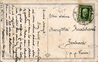 1924 Trencsén, Trencín; Sturové námestie a izr. synagoga, Mestsky Hostinec / izraelita templom, zsin...