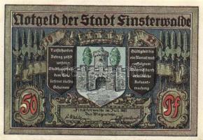 Német Birodalom/Weimari Köztársaság/Finsterwalde 1921. 25Pf + 50Pf + 75Pf 3 klf db, teljes sor T:I