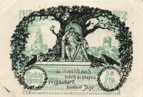 Német Birodalom/Weimari Köztársaság/Frankenhausen 1921. 50Pf (6x) 6 klf db, teljes sor T:I- saroktör...