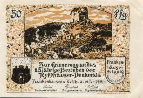 Német Birodalom/Weimari Köztársaság/Frankenhausen 1921. 50Pf (6x) 6 klf db, teljes sor T:I- saroktör...