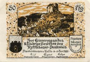 Német Birodalom/Weimari Köztársaság/Frankenhausen 1921. 50Pf (6x) 6 klf db, teljes sor T:I- saroktör...