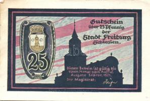 Német Birodalom/Weimari Köztársaság/Freiburg 1921. 10Pf + 25Pf (5x) + 50Pf (4x) 10 klf db, teljes so...
