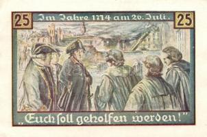 Német Birodalom/Weimari Köztársaság/Freiburg 1921. 10Pf + 25Pf (5x) + 50Pf (4x) 10 klf db, teljes so...