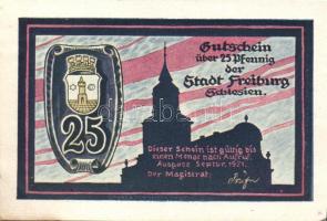 Német Birodalom/Weimari Köztársaság/Freiburg 1921. 10Pf + 25Pf (5x) + 50Pf (4x) 10 klf db, teljes so...
