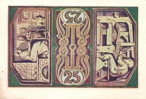 Német Birodalom/Weimari Köztársaság/Freiburg 1921. 10Pf + 25Pf (5x) + 50Pf (4x) 10 klf db, teljes so...