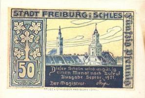 Német Birodalom/Weimari Köztársaság/Freiburg 1921. 10Pf + 25Pf (5x) + 50Pf (4x) 10 klf db, teljes so...