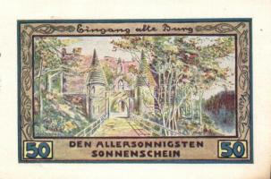 Német Birodalom/Weimari Köztársaság/Freiburg 1921. 10Pf + 25Pf (5x) + 50Pf (4x) 10 klf db, teljes so...