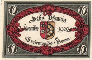 Német Birodalom/Weimari Köztársaság/Freienwalde 1921. 5Pf + 10Pf + 25Pf + 50Pf + 75Pf 5 klf db, telj...