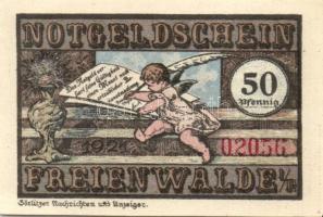 Német Birodalom/Weimari Köztársaság/Freienwalde 1921. 5Pf + 10Pf + 25Pf + 50Pf + 75Pf 5 klf db, telj...