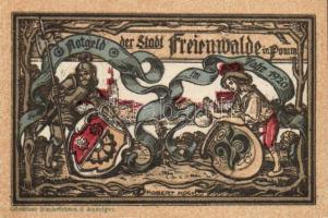 Német Birodalom/Weimari Köztársaság/Freienwalde D.N. 25Pf + 50Pf + 75Pf 3 klf db, teljes sor T:I