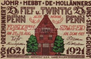 Német Birodalom/Weimari Köztársaság/Friedrichstadt 1921. 25Pf + 50Pf + 75Pf 3 klf db, teljes sor T:I