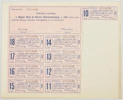 Budapest 1926. "Magyar bank és bizalmi részvénytársaság" 10 részvénye egyben, összesen 100...