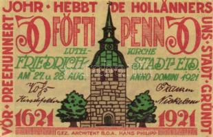 Német Birodalom/Weimari Köztársaság/Friedrichstadt 1921. 25Pf + 50Pf + 75Pf 3 klf db, teljes sor T:I