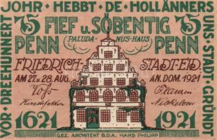 Német Birodalom/Weimari Köztársaság/Friedrichstadt 1921. 25Pf + 50Pf + 75Pf 3 klf db, teljes sor T:I