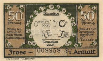 Német Birodalom/Weimari Köztársaság/Frose 1921. 25Pf + 50Pf (3x)+ 75Pf + 1M 6 klf db, teljes sor T:I