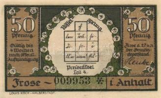 Német Birodalom/Weimari Köztársaság/Frose 1921. 25Pf + 50Pf (3x)+ 75Pf + 1M 6 klf db, teljes sor T:I