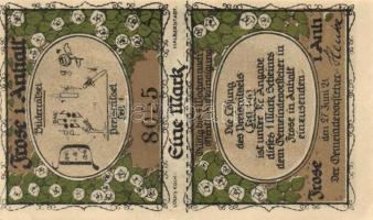 Német Birodalom/Weimari Köztársaság/Frose 1921. 25Pf + 50Pf (3x)+ 75Pf + 1M 6 klf db, teljes sor T:I