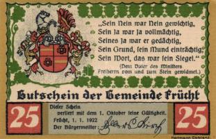 Német Birodalom/Weimari Köztársaság/Frücht 1922. 25Pf + 50Pf + 75Pf 3 klf db, teljes sor T:I