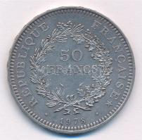 Franciaország 1978. 50Fr Ag "Herkules csoport" T:2 patina, kis ph. France 1978. 50 Francs ...