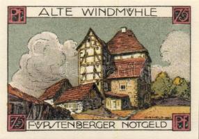 Német Birodalom/Weimari Köztársaság/Fürstenberg 1921. 50Pf + 75Pf + 1M + 2M összesen 4 klf db, telje...