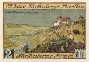 Német Birodalom/Weimari Köztársaság/Fürstenberg 1921. 50Pf + 75Pf + 1M + 2M összesen 4 klf db, telje...