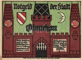 Német Birodalom/Weimari Köztársaság/Glauchau 1921. 50Pf (6x) 6 klf db, teljes sor T:I