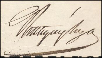 1848 Batthyány Lajos (1806-1849) miniszterelnök, az Országos Nemzetőrségi Haditanács elnöke autográf...