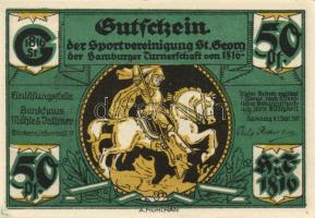 Német Birodalom/Weimari Köztársaság/Hamburg 1921. 50Pf (6x) 6 klf db, teljes sor T:I