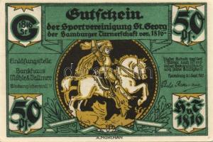 Német Birodalom/Weimari Köztársaság/Hamburg 1921. 50Pf (6x) 6 klf db, teljes sor T:I