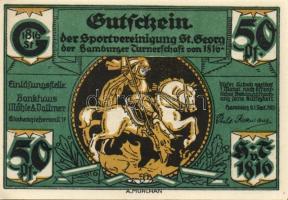 Német Birodalom/Weimari Köztársaság/Hamburg 1921. 50Pf (6x) 6 klf db, teljes sor T:I