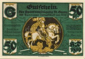 Német Birodalom/Weimari Köztársaság/Hamburg 1921. 50Pf (6x) 6 klf db, teljes sor T:I