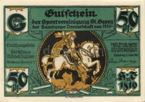 Német Birodalom/Weimari Köztársaság/Hamburg 1921. 50Pf (6x) 6 klf db, teljes sor T:I