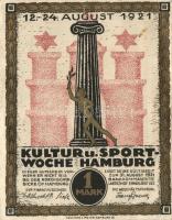 Német Birodalom/Weimari Köztársaság/Hamburg 1921. 50Pf perem és értékjelzés ezüsttel felülnyomva + 1...