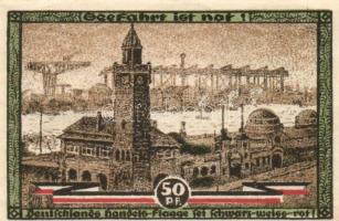 Német Birodalom/Weimari Köztársaság/Hamburg 1921. 50Pf + 75Pf + 1M 3 klf db, teljes sor T:I