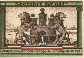 Német Birodalom/Weimari Köztársaság/Hamburg 1921. 50Pf + 75Pf + 1M 3 klf db, teljes sor T:I