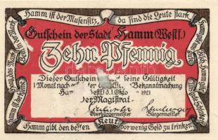 Német Birodalom/Weimari Köztársaság/Hamm 1921. 10Pf (4x) + 25Pf (4x) + 50Pf (4x) összesen 12 klf db,...