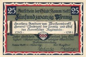 Német Birodalom/Weimari Köztársaság/Hamm 1921. 10Pf (4x) + 25Pf (4x) + 50Pf (4x) összesen 12 klf db,...