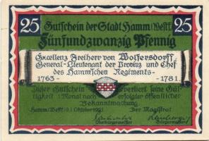 Német Birodalom/Weimari Köztársaság/Hamm 1921. 10Pf (4x) + 25Pf (4x) + 50Pf (4x) összesen 12 klf db,...