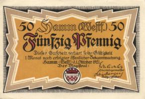 Német Birodalom/Weimari Köztársaság/Hamm 1921. 10Pf (4x) + 25Pf (4x) + 50Pf (4x) összesen 12 klf db,...