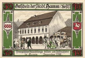 Német Birodalom/Weimari Köztársaság/Hamm 1921. 10Pf (4x) + 25Pf (4x) + 50Pf (4x) összesen 12 klf db,...