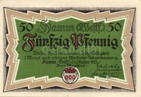 Német Birodalom/Weimari Köztársaság/Hamm 1921. 10Pf (4x) + 25Pf (4x) + 50Pf (4x) összesen 12 klf db,...