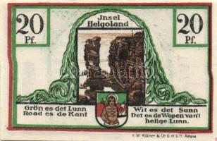 Német Birodalom/Weimari Köztársaság/Helgoland D.N. 20Pf + 25 Pf + 50Pf, 3 klf db, teljes sor T:I