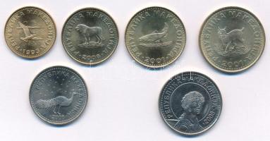 Észak-Macedónia 1993-2008. 50d-50D (6xklf) T:1,1-
North Macedonia 1993-2008. 50 Deni - 50 Denari (6...