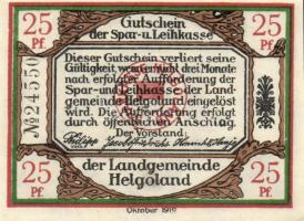 Német Birodalom/Weimari Köztársaság/Helgoland D.N. 20Pf + 25 Pf + 50Pf, 3 klf db, teljes sor T:I