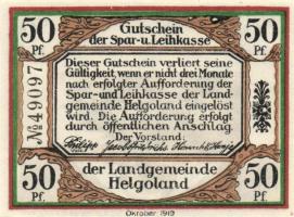 Német Birodalom/Weimari Köztársaság/Helgoland D.N. 20Pf + 25 Pf + 50Pf, 3 klf db, teljes sor T:I