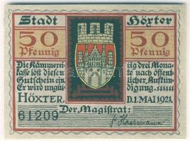 Német Birodalom/Weimari Köztársaság/Höxter 1921. 10Pf + 25 Pf + 50Pf, 3 klf db, teljes sor T:I