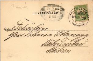 1905 Rajecfürdő, Rajecké Teplice; Fürdőigazgatóság és posta. Jassniger P.W. és fia kiadása / spa dir...