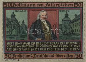 Német Birodalom/Weimari Köztársaság/Höxter 1921. 10Pf + 25 Pf + 50Pf, 3 klf db, teljes sor T:I