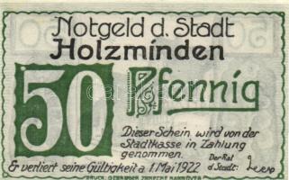 Német Birodalom/Weimari Köztársaság/Holzminden 1922. 10Pf + 25 Pf + 50Pf, 3 klf db, teljes sor T:I